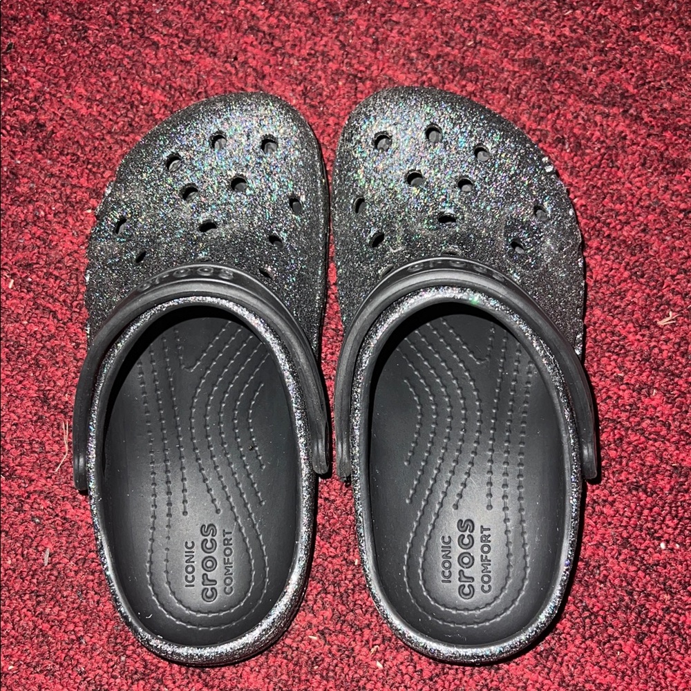 CROCS Kids Sparkle Clogs - Silver